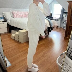 Cream matching sweatsuit